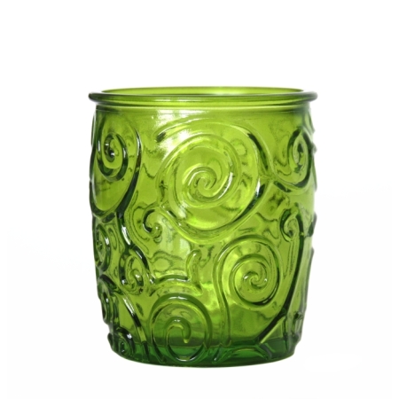 Wasserglas / Saftglas, Ornamente, limette, Recyclingglas, Mediterranea Lifestyle