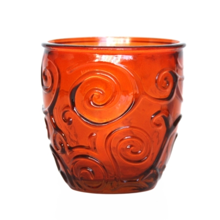 TRIANA Weinglas / Glasbecher, Ornamente, orange, Recyclingglas, Mediterranea Lifestyle