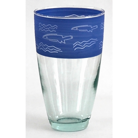 GELIDA ACQUA Wasserglas / Saftglas mit Meeresmotiv, Recyclingglas