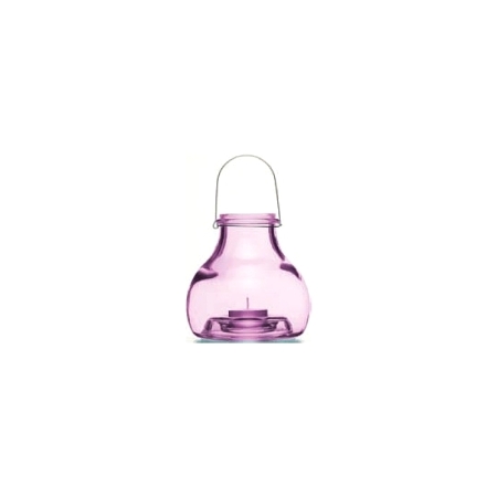 CASUNSI Windlicht / Kerzenhalter / Teelichthalter, rosa, Recyclingglas
