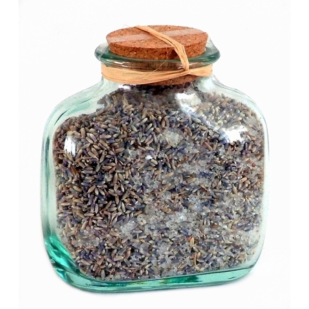 Badesalz Lavendel in Recyclingglas