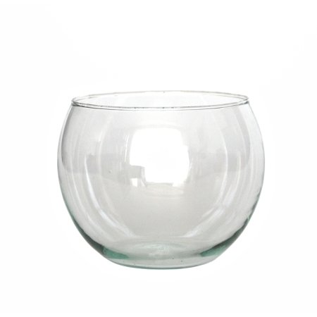 BALL Glasbecher / Weinglas / Kugelvase, 400 cc, Recyclingglas / recyceltes Glas, handgearbeitet