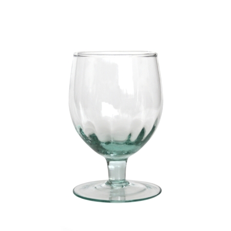 OPTIC BELL Kelchglas / Wasserglas / Weinglas, 320 cc, Recyclingglas, recyceltes Glas, Handgearbeitet