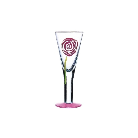 FENIX ROSAE Weinkelch / Weinglas, Rosenblütenmotiv, Recyclingglas, La Mediterranea, Vidreco, recyceltes Glas
