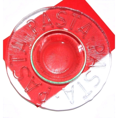 GOURMET Pastateller / Glasteller, tief, Recyclingglas, La Mediterranea, Vidreco