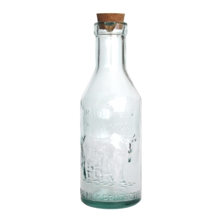 Milchflasche / Flasche, Kuh-Motiv, 1 Liter, Recyclingglas, Mediterranea Lifestyle