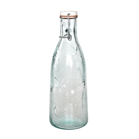 MARINE Flasche  mit Bügelverschluss, Recyclingglas, Mediterranea Lifestyle, Glasflasche, Vorratsflasche, Bügelflasche
