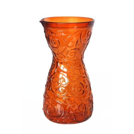 Krug / Karaffe / Dekanter, Ornamente, orange, Recyclingglas, Mediterranea Lifestyle
