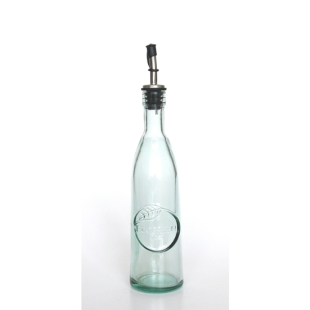 ECOGREEN Flasche mit Edelstahl-Ausgießer, 300 cc, Recyclingglas, Mediterranea Lifestyle, recyceltes Glas