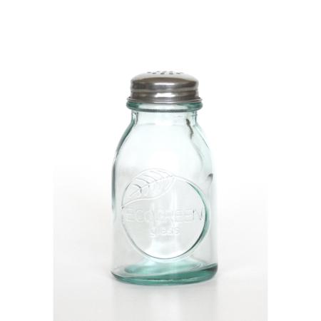 ECOGREEN Salz- und Pfefferstreuer / Gewürzstreuer, Recyclingglas, Mediterranea Lifestyle, recyceltes Glas