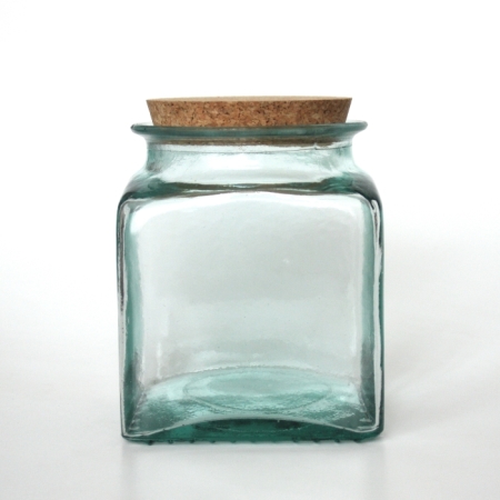 PUCHADES Vorratsglas 1.500 cc, Recyclingglas, Korkverschluss, Mediterranea Lifestyle, recyceltes Glas