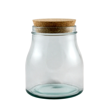 BAMBOO Vorratsglas mit Korkdeckel, 1,2 Liter, Recyclingglas, Mediterranea Lifestyle