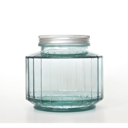 STREPE Vorratsglas / Aufbewahrungsglas, 1 Liter, Recyclingglas, Mediterranea Lifestyle, recyceltes Glas