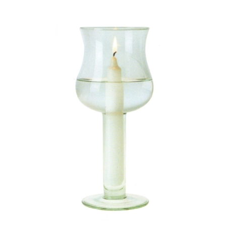 TULIPAN Kerzenhalter z. Befüllen mit Wasser / Windlicht, Recyclingglas, hergestellt in Europa, recyceltes Glas