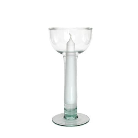 BRUSELA Kerzenhalter z. Befüllen mit Wasser / Windlicht, Recyclingglas, handgearbeitet, recyceltes Glas
