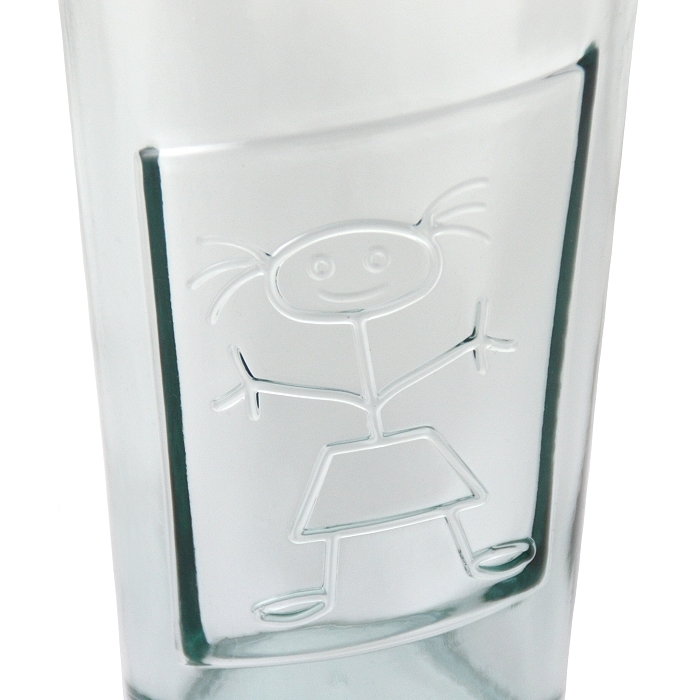 TOGETHER Allzweckglas, Strichmännchen-Relief Girl, Recyclingglas, Mediterranea Lifestyle, recyceltes Glas