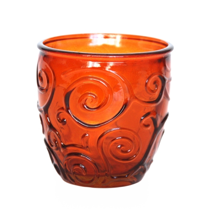 TRIANA Weinglas / Wasserglas, Ornamente, orange, Recyclingglas, Mediterranea Lifestyle