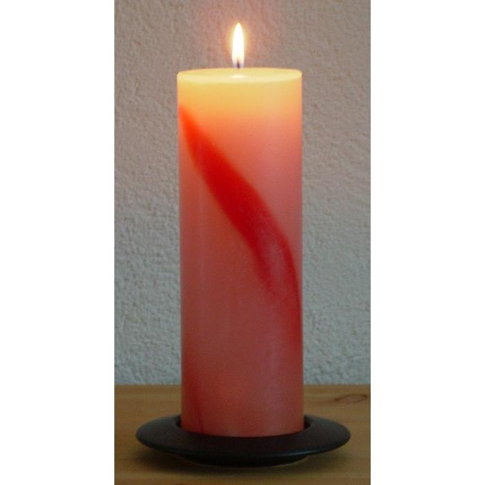 Kerze, Weiß-Rot, 20 cm