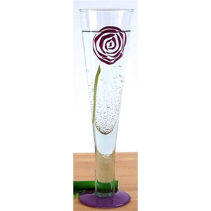 FENIX ROSAE Sektkelch / Sektglas mit Rosenblütenmotiv, Recyclingglas
