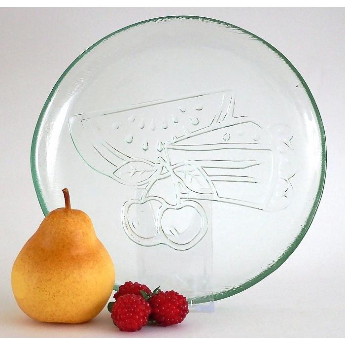 GOURMET Teller, Kuchen- und Obstmotiv, Recyclingglas