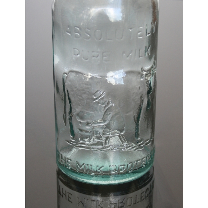 Milchflasche / Flasche, Kuh-Motiv, Recyclingglas, Mediterranea Lifestyle
