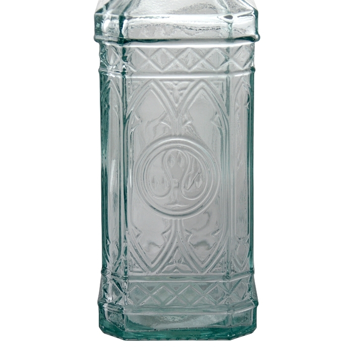 GIRALDA Flasche, 500 cc, Ornamentansicht, Recyclingglas, Mediterranea Lifestyle, recyceltes Glas