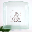 IVORY Servierplatte / Teller, Ethno-Motiv, Recyclingglas