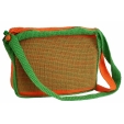 Häkeltasche / Handtasche, orange-grün, Handarbeit